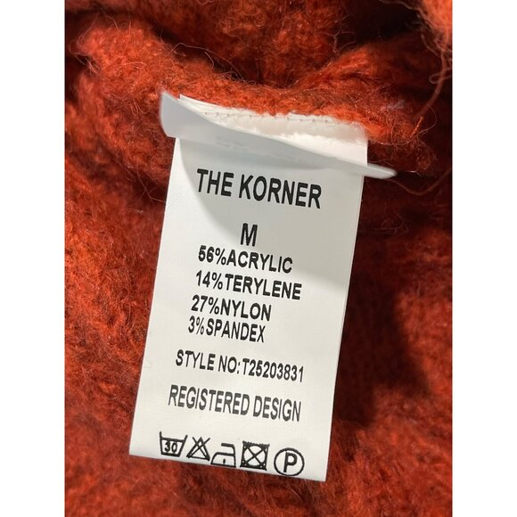 New Korner Cable Knit Pullover Sweater S/M Rust Acrylic Blend - Picture 4 of 4